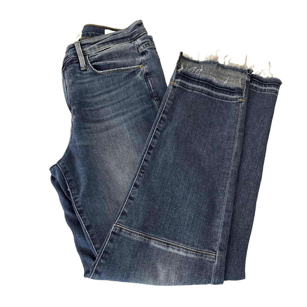 Frame Denim Womens Le Nouveau Straight Jeans Distressed Uneven Raw Hem, Sz 27